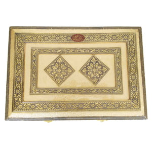 Golden Artificial Leather finish, Wooden Handmade Premium Chocolate Gift Box-(16x11x2.25)
